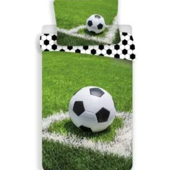 Voetbal Dekbedovertrek Corner - Eenpersoons - 140 x 200 cm - Groen