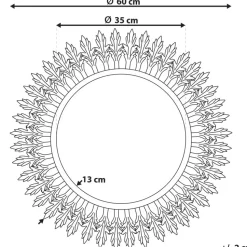 VOREY - Wandspiegel - Goud - Metaal
