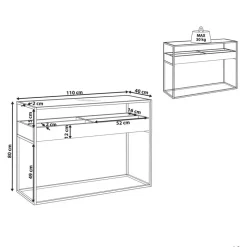 WACO - Consoletafel - Zwart - Metaal