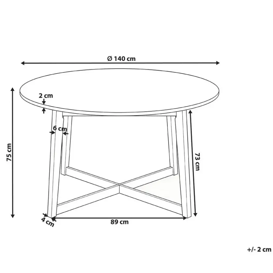 WAIPORI - Eettafel - Donkere houtkleur - 140 cm - MDF