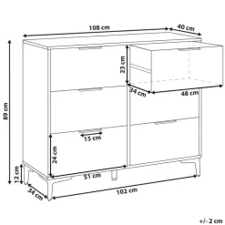 WALCOTT - Ladekast met 6 lades - Lichtgroen - MDF