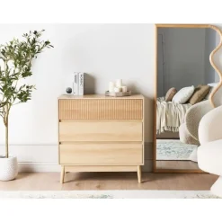 WALES - Ladekast 3 lades - Lichte houtkleur - MDF