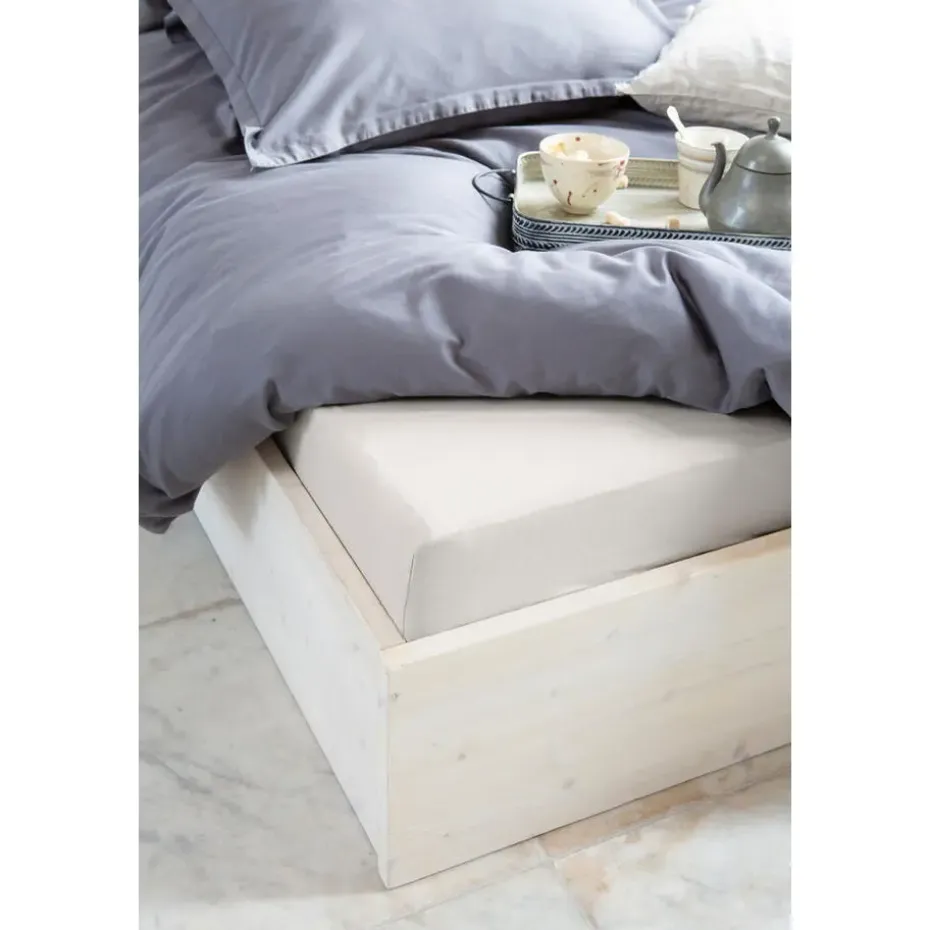 Walra - Hoeslaken Katoen - 90x200 cm - Zand