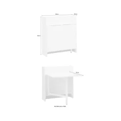 Walter - Eettafel 84x80 cm 3-persoons in wit MDF