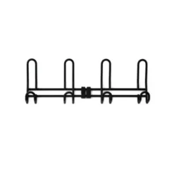 Wandkapstok - zwart - 4-haaks - aluminium - 12,6 x 38 cm