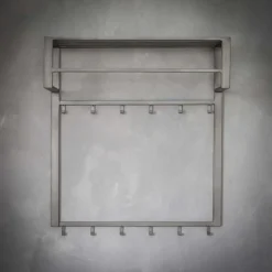 Wandkapstok 12-Haaks - Staal - Met Hoedenplank en Roede