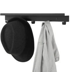 Wandkapstok, Hangende Muurkapstok - 5 Haken, Zwart