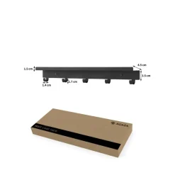 Wandkapstok, Hangende Muurkapstok - 5 Haken, Zwart