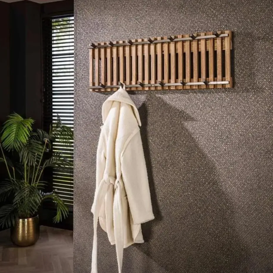 Wandkapstok Hout - 13-Haken - 100x10x33cm - Tweak