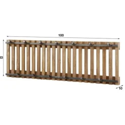 Wandkapstok Hout - 13-Haken - 100x10x33cm - Tweak