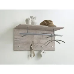 Wandkapstok Spot - zand/eikenkleur - 72x35x29,5 cm