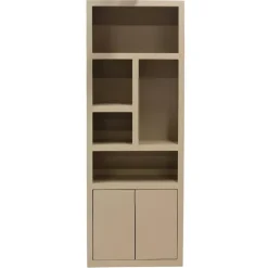 Wandkast Hardhout Beige - 80x45x220cm - Xander