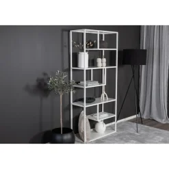 Wandkast Wit Staal - 85x35x190cm - Staal