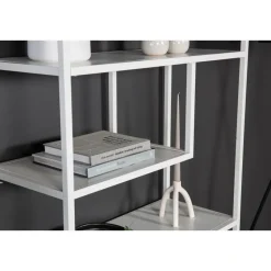 Wandkast Wit Staal - 85x35x190cm - Staal