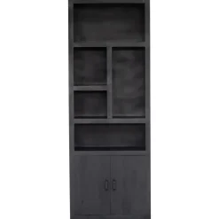 Wandkast Zwart - 80x45x220cm - Kast Xander