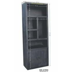 Wandkast Zwart - 80x45x220cm - Kast Xander