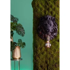 Wandlamp Lion - Zwart - 33.5x19x40.5cm