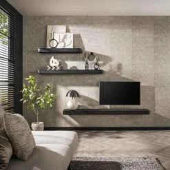 Wandplank Grijs Metaal - 150x29x8cm - Metallic