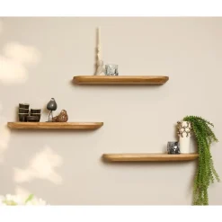 Wandplank Naturel - Set van 3 - 60x20x15cm - Gusta