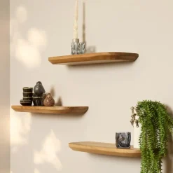 Wandplank Naturel - Set van 3 - 60x20x15cm - Gusta