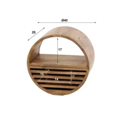 Wandplank Wes ø40cm x25cm-zandkleurig mangohout