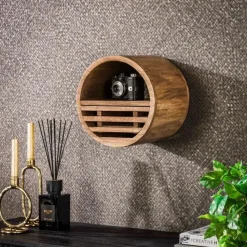 Wandplank Wes ø30x25 cm-zandkleurig mangohout