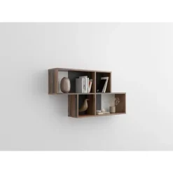 Wandrek Nora - donkerbruin/grijs - 53x100x19,5 cm