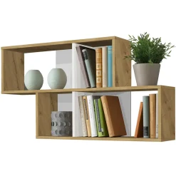 Wandrek Nora - eikenkleur/wit - 53x100x19,5 cm