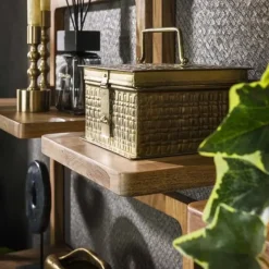 Wandschap Acaciahout - Set van 5 - 30x23x65cm - Curvy