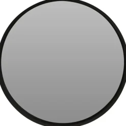 Wandspiegel - rond - houten frame - zwart - D50 cm
