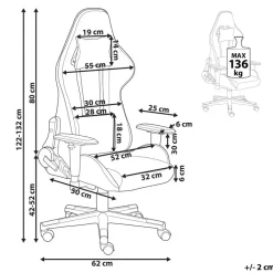 WARRIOR - Gamestoel - Beige - Polyester