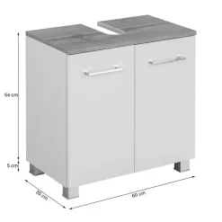 Wastafelonderkast Pares 60cm 2 lades - wit
