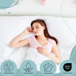 Waterdichte Matrasbeschermer Topper Hoeslaken Badstof-Lits-jumeaux (180x210 cm)