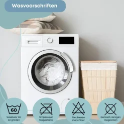 Waterdichte Matrasbeschermer Topper Hoeslaken Badstof-Lits-jumeaux (180x210 cm)