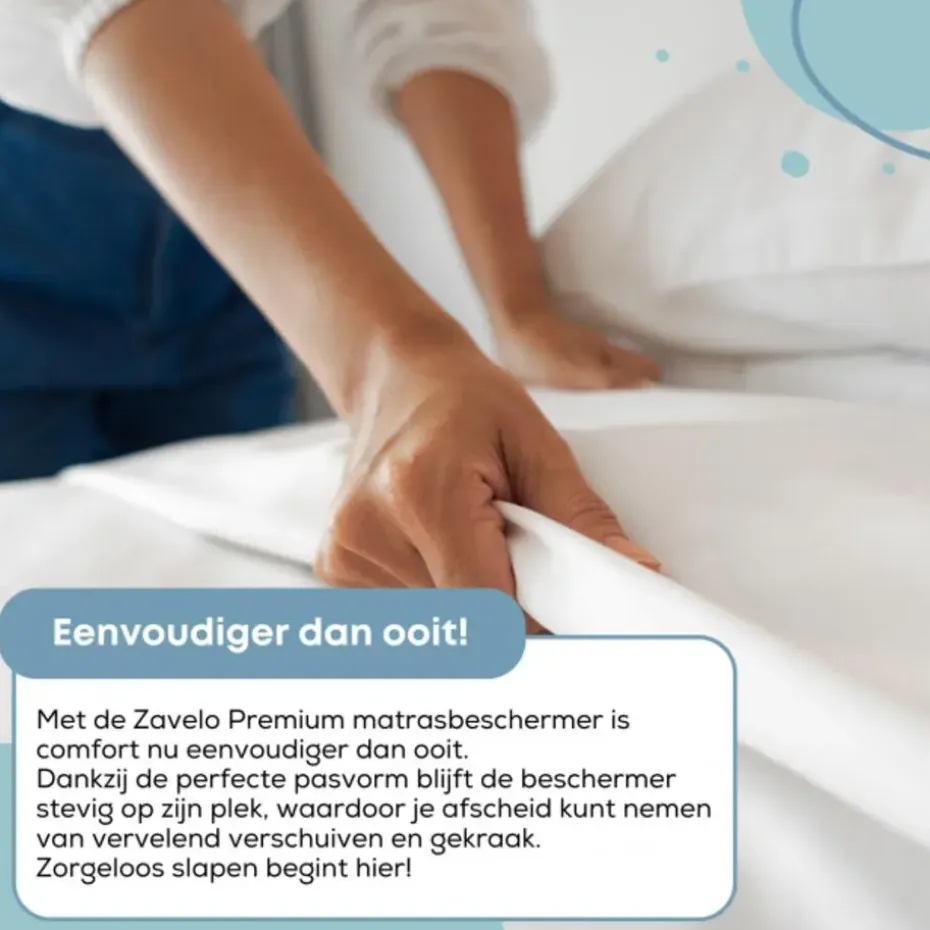 Waterdichte Matrasbeschermer Splittopper Hoeslaken Badstof-Lits-jumeaux (180x...