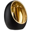 Waxinelichthouder Brygge - Matzwart/Goud - 15xØ11,5 cm