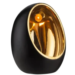Waxinelichthouder Brygge - Matzwart/Goud - 12,5xØ9,5 cm