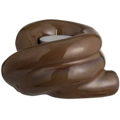 Waxinelichthouder Fleurie - zandkleur - 7,3x10,5x12,5 cm