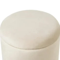 WENONA - Opbergpoef - Lichtbeige - Fluweel