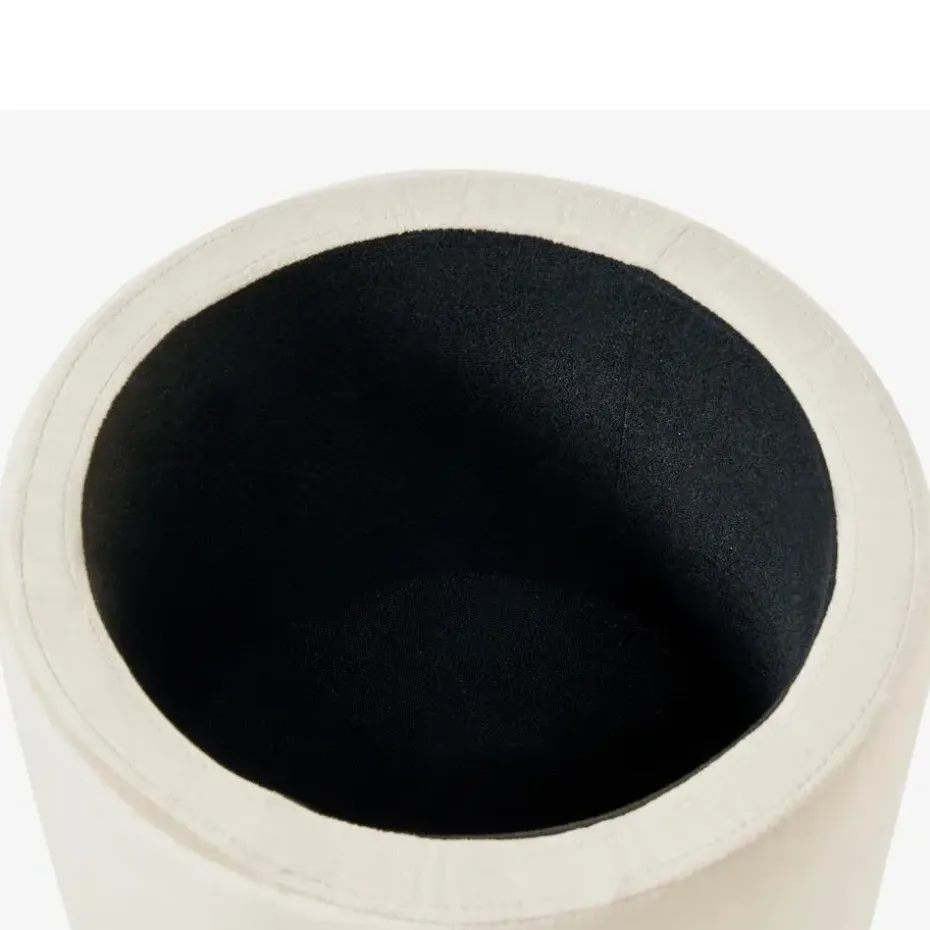 WENONA - Opbergpoef - Lichtbeige - Fluweel