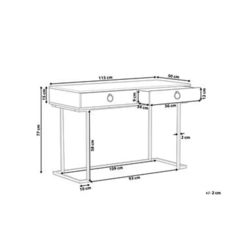 WESTPORT - Kaptafel - Zwart - Metaal
