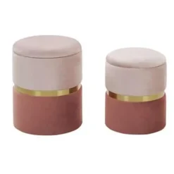 WICHITA - Poef - Roze - 36/31 cm - Fluweel