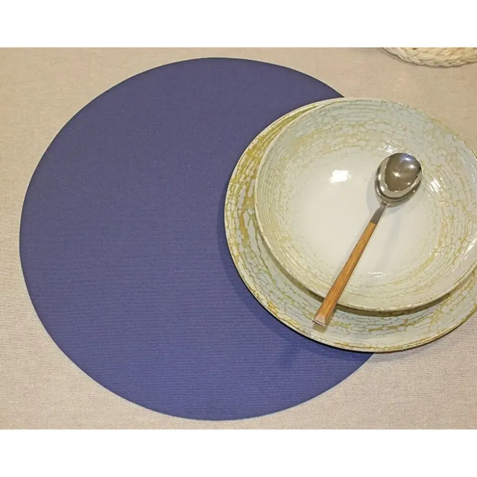 Wicotex Placemats Uni - donker blauw - rond 38cm - Teflon coating