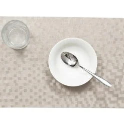 Wicotex tafel placemats Stones - 4x - PVC - taupe - 30 x 43 cm