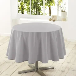 Wicotex Tafellaken - lichtgrijs - rond - polyester - 180 cm