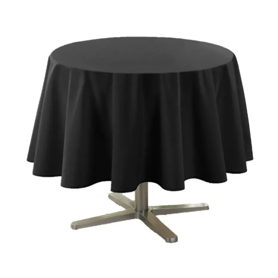 Wicotex Tafellaken - zwart - rond - polyester - 180 cm