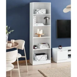 WINNIPEG - Boekenkast 5 planken - Wit - Vezelplaat