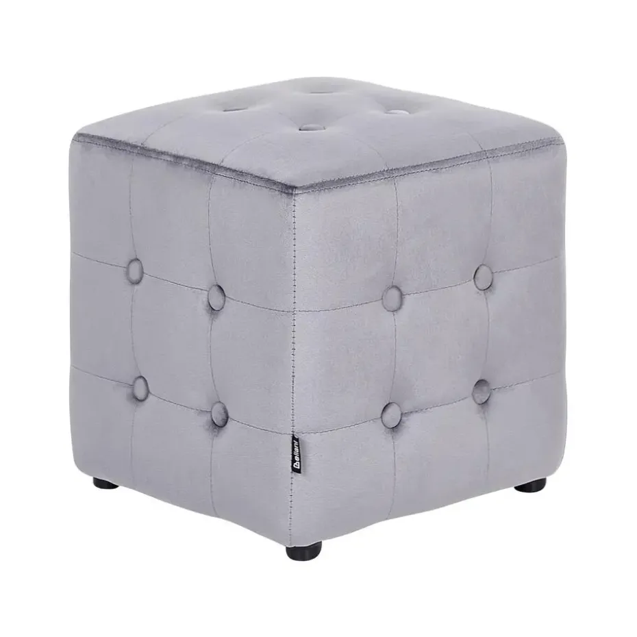 WISCONSIN - Poef - Grijs - Stof