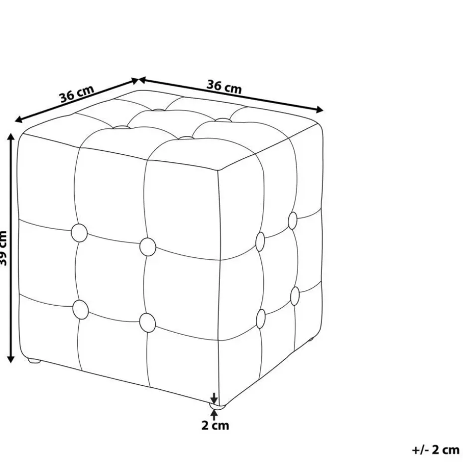 WISCONSIN - Poef - Grijs - Stof