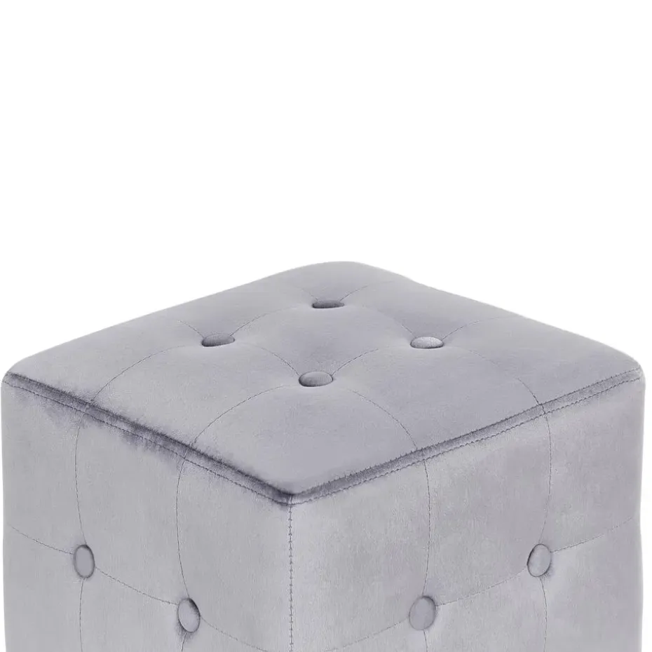 WISCONSIN - Poef - Grijs - Stof